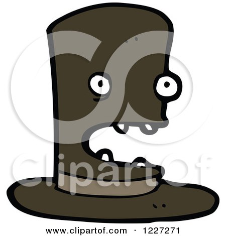 Clipart of a Scared Top Hat - Royalty Free Vector Illustration by lineartestpilot