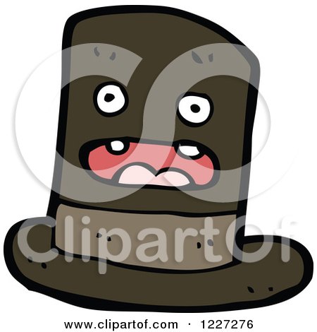 Clipart of a Scared Top Hat - Royalty Free Vector Illustration by lineartestpilot