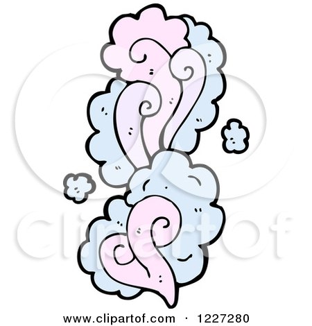 Clipart of a Magic Cloud in Pink and Blue - Royalty Free Vector Illustration by lineartestpilot