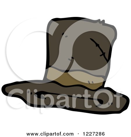 Clipart of a Tattered Top Hat - Royalty Free Vector Illustration by lineartestpilot