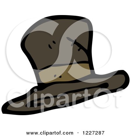 Clipart of a Tattered Top Hat - Royalty Free Vector Illustration by lineartestpilot