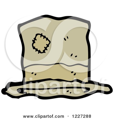 Clipart of a Hat with a Patch - Royalty Free Vector Illustration by lineartestpilot
