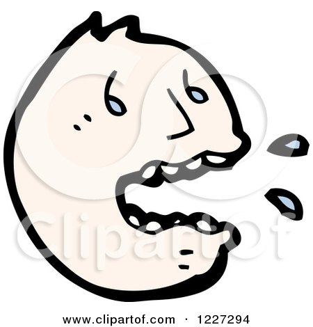Clipart of a Screaming Emoticon - Royalty Free Vector Illustration by lineartestpilot