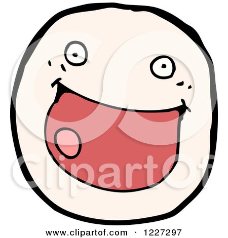 Clipart of a Grinning Emoticon - Royalty Free Vector Illustration by lineartestpilot