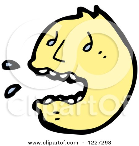Clipart of a Screaming Emoticon - Royalty Free Vector Illustration by