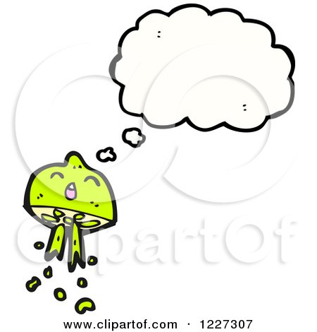Clipart of a Thinking Squirting Lime - Royalty Free Vector Illustration by lineartestpilot