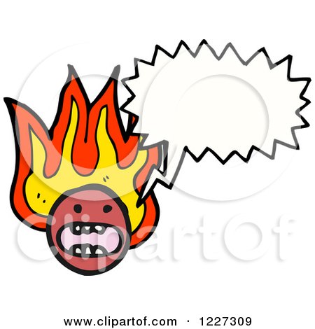 Clipart of a Talking Flaming Emoticon - Royalty Free Vector Illustration by lineartestpilot