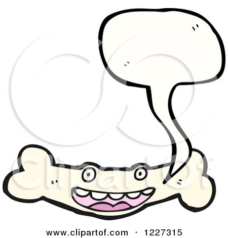 Clipart of a Talking Bone - Royalty Free Vector Illustration by lineartestpilot