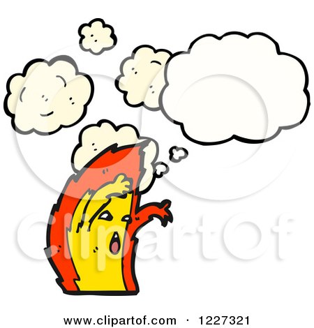 Clipart of a Fire Thinking - Royalty Free Vector Illustration by lineartestpilot