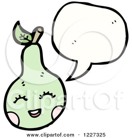 Clipart of a Talking Happy Pear - Royalty Free Vector Illustration by lineartestpilot