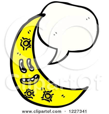 Clipart of a Talking Crescent Moon - Royalty Free Vector Illustration by lineartestpilot