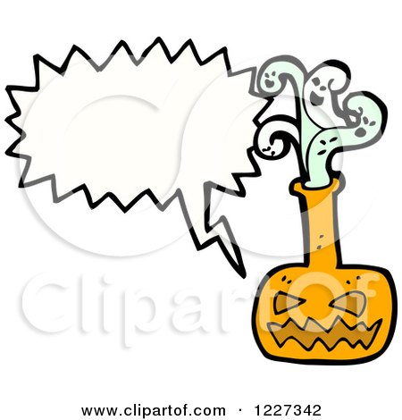Clipart of a Talking Jackolantern Bottle - Royalty Free Vector Illustration by lineartestpilot