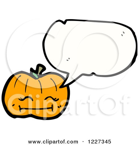 Clipart of a Talking Happy Pumpkin - Royalty Free Vector Illustration by lineartestpilot