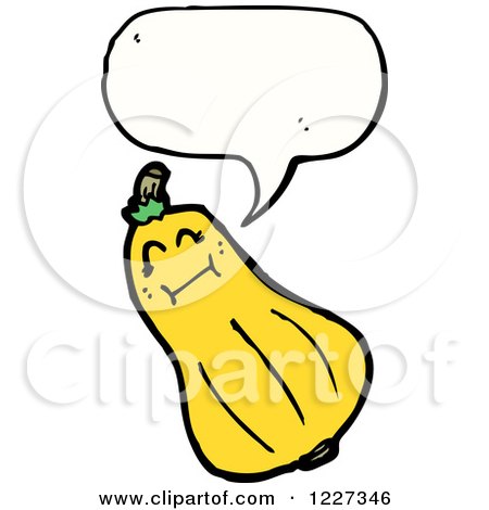 Clipart of a Talking Squash - Royalty Free Vector Illustration by lineartestpilot