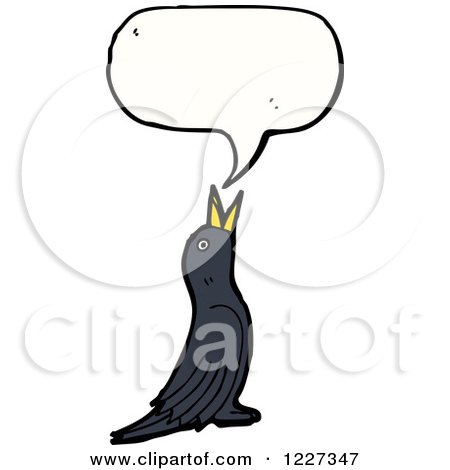 Clipart of a Talking Bird - Royalty Free Vector Illustration by lineartestpilot