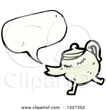 Clipart of a Talking Tea Pot - Royalty Free Vector Illustration by lineartestpilot
