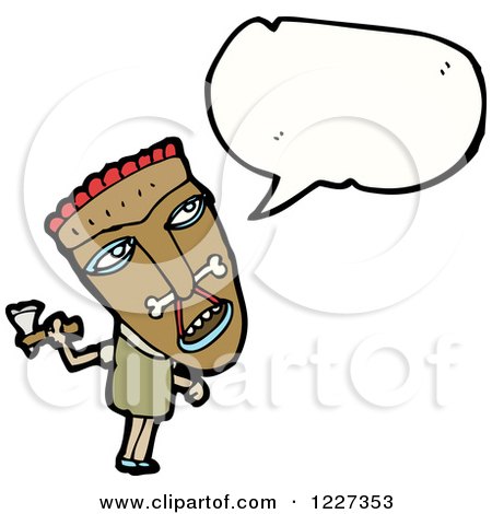 Clipart of a Talking Witch Doctor - Royalty Free Vector Illustration by lineartestpilot
