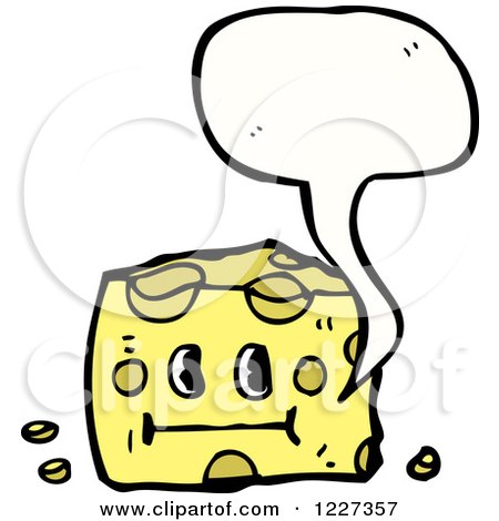 Clipart of a Talking Cheese Wedge - Royalty Free Vector Illustration by lineartestpilot