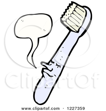 Clipart of a Talking Toothbrush - Royalty Free Vector Illustration by lineartestpilot
