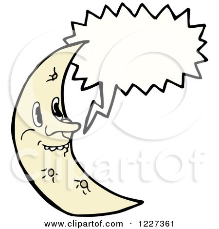 Clipart of a Talking Silly Crescent Moon - Royalty Free Vector Illustration by lineartestpilot