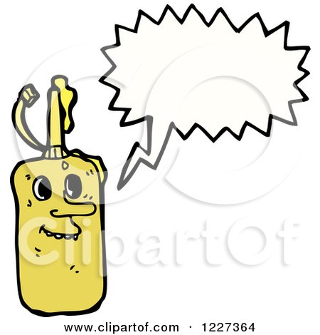 Clipart of a Talking Mustard Bottle - Royalty Free Vector Illustration by lineartestpilot