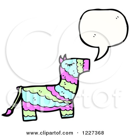 Clipart of a Talking Donkey Pinata - Royalty Free Vector Illustration by lineartestpilot