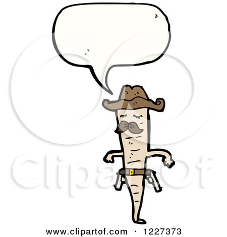 Clipart of a Talking Parsnip Sheriff - Royalty Free Vector Illustration by lineartestpilot