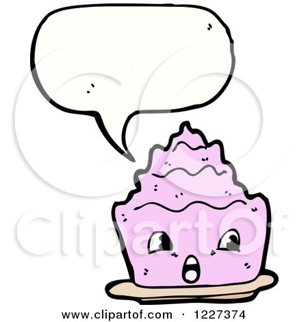 Clipart of a Talking Pink Jelly Cake - Royalty Free Vector Illustration by lineartestpilot