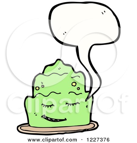 Clipart of a Talking Green Jello Cake - Royalty Free Vector Illustration by lineartestpilot