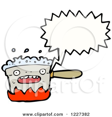 Clipart of a Talking Boiling Pot - Royalty Free Vector Illustration by lineartestpilot