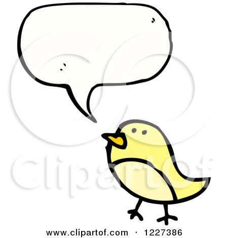 Clipart of a Talking Yellow Bird - Royalty Free Vector Illustration by lineartestpilot