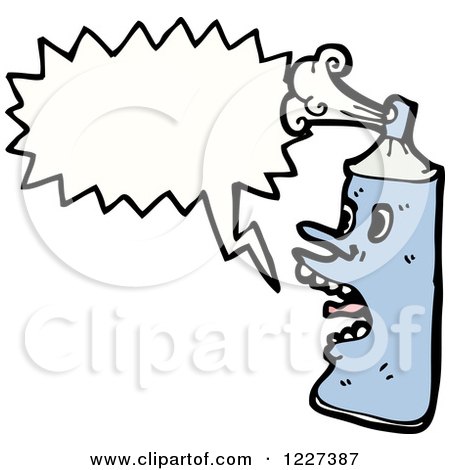 Clipart of a Talking Can of Spray Paint - Royalty Free Vector Illustration by lineartestpilot