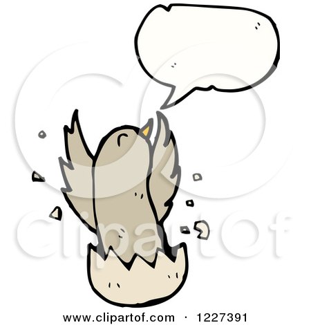 Clipart of a Talking Hatching Bird - Royalty Free Vector Illustration by lineartestpilot