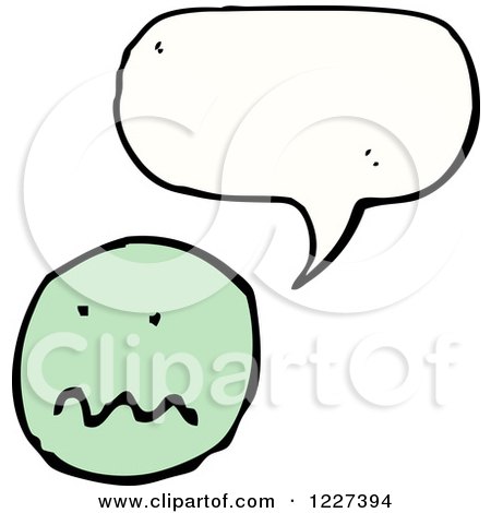 Clipart of a Talking Green Smiley - Royalty Free Vector Illustration by lineartestpilot