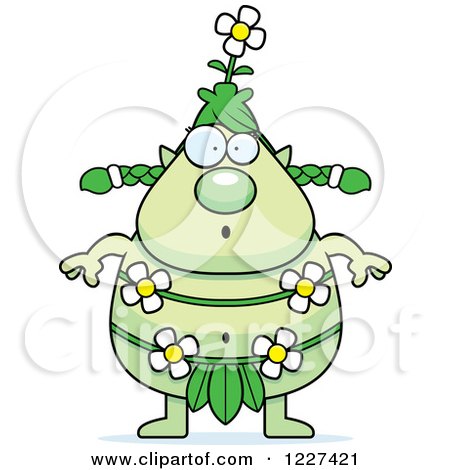 Clipart of a Surprised Female Forest Sprite - Royalty Free Vector Illustration by Cory Thoman