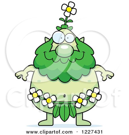 Clipart of a Happy Male Forest Sprite - Royalty Free Vector Illustration by Cory Thoman
