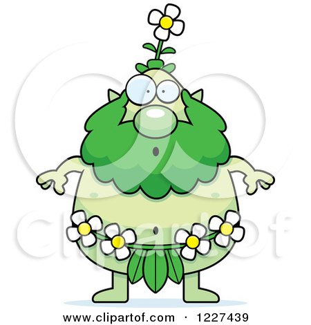 Clipart of a Surprised Male Forest Sprite - Royalty Free Vector Illustration by Cory Thoman