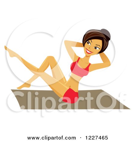 Clipart of a Fit Asian Woman Doing Pilates - Royalty Free Vector Illustration by Amanda Kate