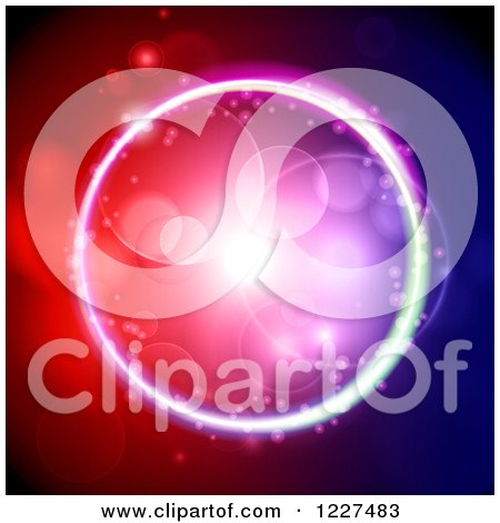Clipart of a Circle of Flares and Colorful Lights - Royalty Free Vector Illustration by elaineitalia