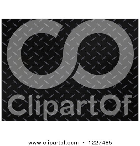 Clipart of a 3d Black Diamond Plate Background - Royalty Free Vector Illustration by elaineitalia