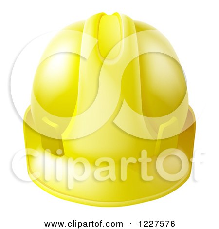 Clipart of a Yellow Contractor Hard Hat - Royalty Free Vector Illustration by AtStockIllustration