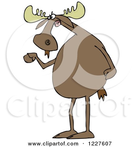 Clipart of a Mad Irate Moose Waving a Fist - Royalty Free Vector Illustration by djart