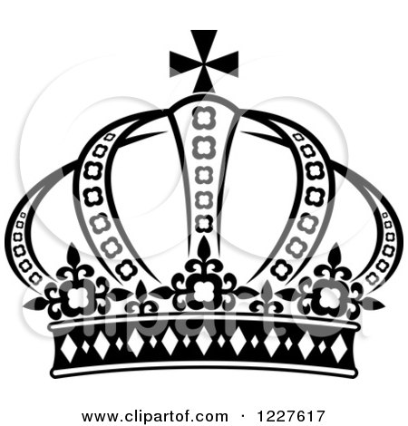 Clipart of a Black and White Crown 16 - Royalty Free Vector Illustration by Vector Tradition SM