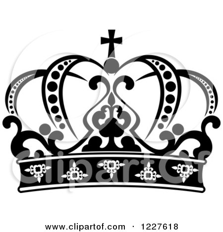 Clipart of a Black and White Crown 13 - Royalty Free Vector Illustration by Vector Tradition SM