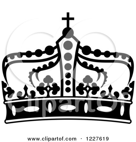 Clipart of a Black and White Crown 10 - Royalty Free Vector Illustration by Vector Tradition SM