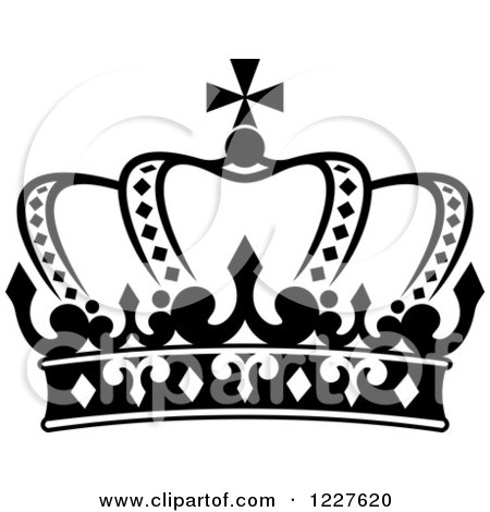 Clipart of a Black and White Crown 9 - Royalty Free Vector Illustration by Vector Tradition SM
