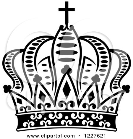 Clipart of a Black and White Crown 7 - Royalty Free Vector Illustration by Vector Tradition SM