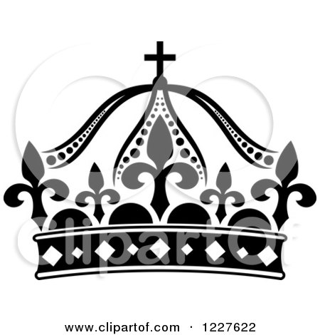 Clipart of a Black and White Crown 8 - Royalty Free Vector Illustration by Vector Tradition SM