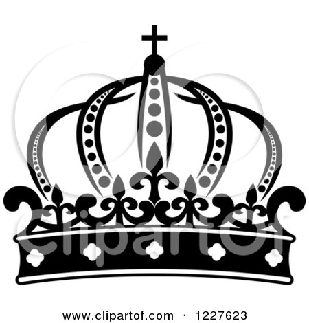 Clipart of a Black and White Crown 6 - Royalty Free Vector Illustration by Vector Tradition SM