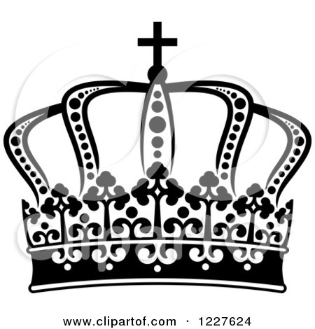 Clipart of a Black and White Crown 5 - Royalty Free Vector Illustration by Vector Tradition SM